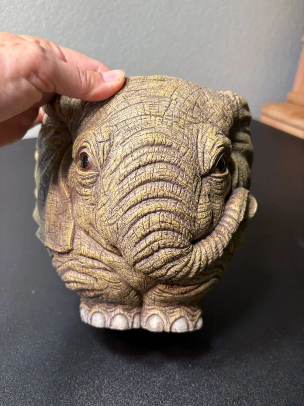Vintage Resin Elephant Planter
